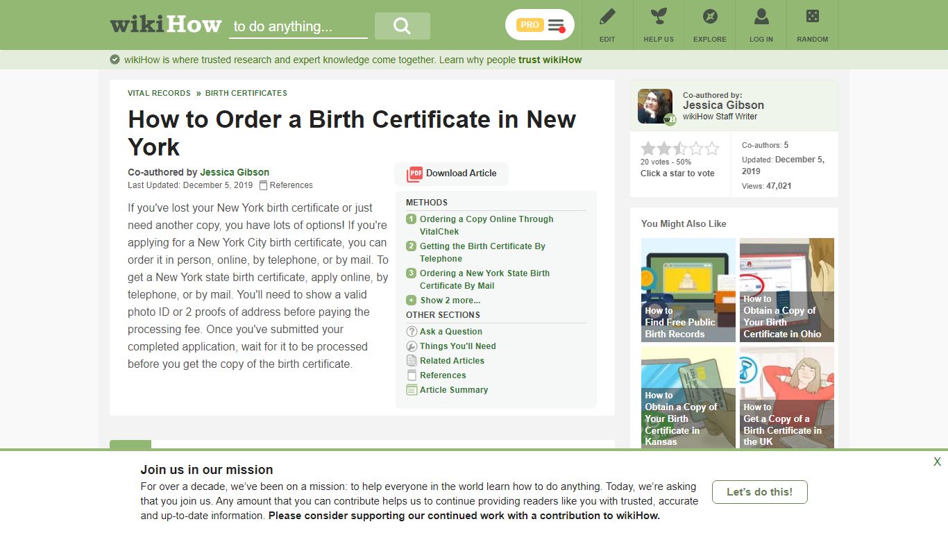 5 Ways to Order a Birth Certificate in New York - wikiHow